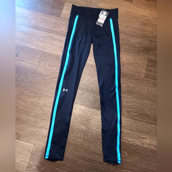 Under Armour Black and Blue Athletic Leggings Size Xs  New - Picture 1 of 3
